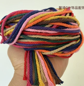Hand-Twisted Cotton Thread Gift Pack, 10 Colors x 5 Meters Each, 3.0mm Combo for Tibetan-Style Tassels, Durable Hand-Braided Cord
