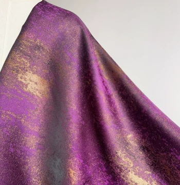 Vintage Purple-Gold Woven Ink-Style Jacquard Fabric, New Chinese Style Vest, Qipao, Bag, Cushion, Tea Mat Decorations