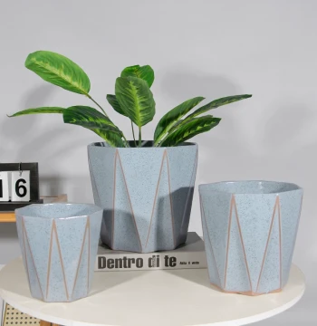 Modern Minimalist Small Ceramic Planter with Premium Breathable Design for Pothos and Succulents, Indoor/Outdoor Use with Tray