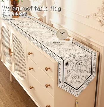 French Vintage Tea Table Runner - Premium Waterproof Long Tablecloth for Dining Tables, Coffee Tables, and Sideboards