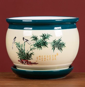 Large Ceramic Flower Pot with Saucer: Clearance Sale on Extra-Large Creative Pots for Pothos, Spider Plants, and Succulents