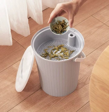 Plastic Tea Tray Waste Water Bucket with Filter for Tea Leaves and Residue