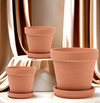 Red Clay Planter - Extra-Large Breathable Terracotta Pot for Succulents, Orchids & Green Plants, Simple Rough Pottery Design