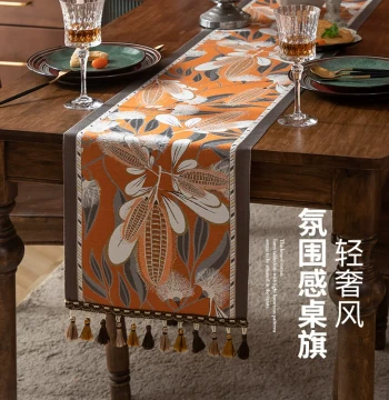 30% Off Homestay Retro Tablecloth Fabric Table Runner Light Luxury Tea Mat Chest Cover Countertop Dining Table Decor Coffee Table Flag Cloth