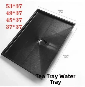 Embedded Tea Tray Water Catchment Panel with Drainage Pipe, Plastic Reservoir for Tea Set Accessories 53*49*45*37cm