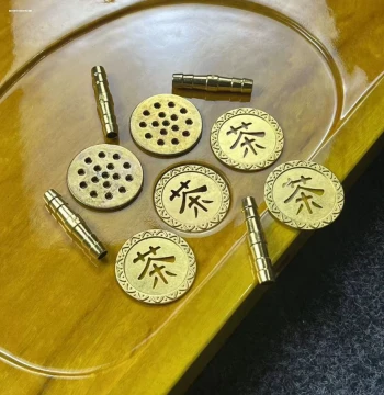 Complete Set of Tea Tray Accessories Filter Screens, Pure Copper Filter Mesh, Leak-Proof Filter Plates, DIY Tea Tray Drainage Copper Pipe Fittings, Pure Copper Sheets