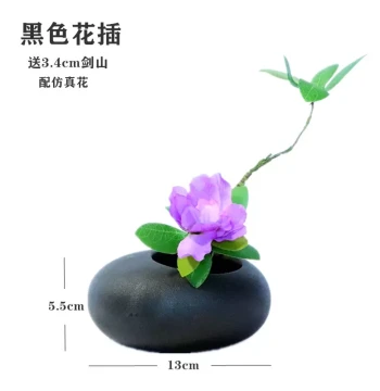 Japanese-Style Ceramic Flower Vase for Zen Tea Ceremonies - Small Stone-Inspired Decor for Home