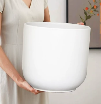 Large Caliber Ceramic Flower Pot for Living Room Balcony Green Plants White Light Luxury Premium Specialized for Cactus Succulent Phalaenopsis