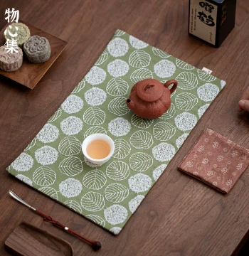 Wuxinji Ramie Cotton Embroidered Fabric, French Pastoral Style Coaster, Table Mat, and Tea Runner