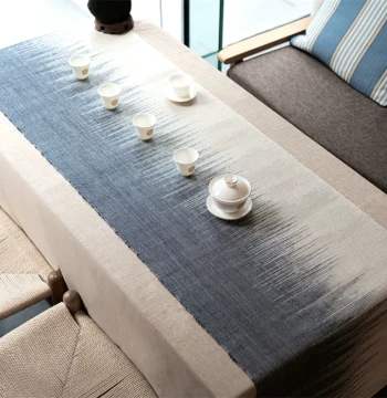 Japanese Style Long Tea Seat Handmade Ramie Linen Table Runner Zen Decor