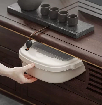 Tea Water Bucket, Waste Water Bucket, Tea-Water Separator Trash Can, Small Tea Tray Drain Bucket, Flat Connector Bucket, and Low Tea Dregs Bucket