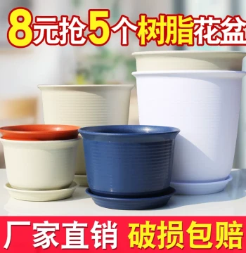 New Premium Eco-Friendly Resin Planter, Thickened Imitation Ceramic for Desktop Succulents, Pothos, and Balcony Decor