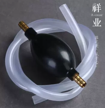 Kung Fu Tea Set Accessories - Tea Tray Drain Pipe with Suction Ball, Rubber/Copper Connectors, and Automatic Drainage System (Various Sizes)