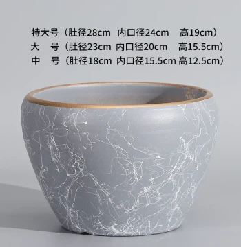Nordic Style Extra-Large Wide-Mouth Ceramic Planter for Indoor/Outdoor Use - Money Tree & Pothos Creative Clearance Sale