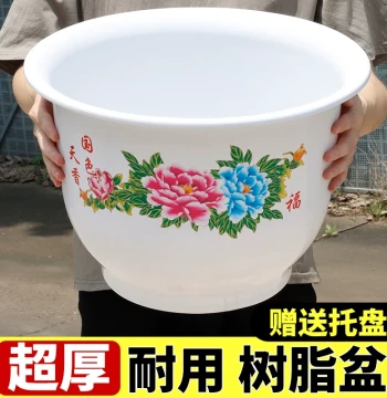 Anti-Ceramic Plastic Flower Pot Classical Planter with Tray Thickened Large Living Room Potted Plant Peony Best Seller