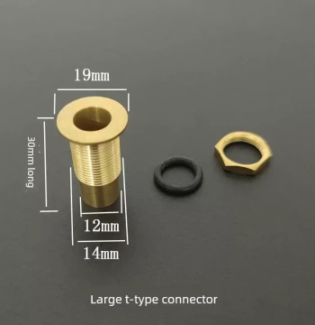 Tea Set Accessory: Stone Tea Tray Drainage Fitting, Brass and Stainless Steel T-Type Outlet Connector