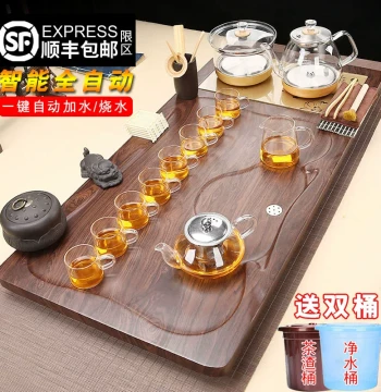 Fully Automatic Tea Set, Heat-Resistant Glass Kung Fu Tea Set with Bottom Water Filling and Boiling Integration, Office Tray