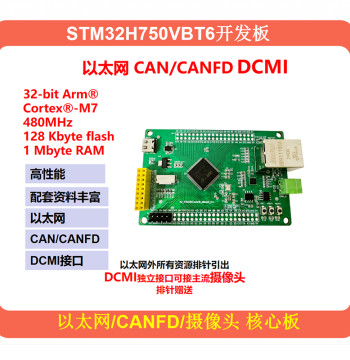 STM32H750 H7 Core/Development Board with Ethernet, CANFD, Camera, Type-C, and TF Card