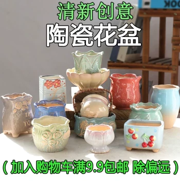 Ceramic Succulent Pots - Rustic Minimalist Design with Drainage for Indoor Plants (Various Sizes)