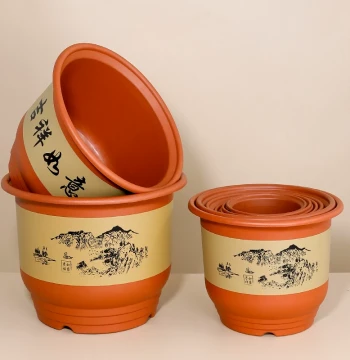 Imitation Ceramic Flower Pot, Durable Thickened Plastic Planter for Home, Outdoor Courtyard, Large Tree and Bonsai Pots