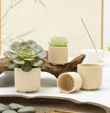 Vintage Purple Clay & Coarse Pottery Succulent Planters – Creative Small to Large Openings, Minimalist Design, Clearance Sale for Home Use