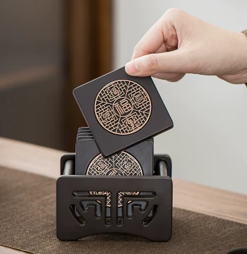 Bakelite Tea Coaster Set - Heat-Resistant Cup Mats for Office and Tea Ceremony, Premium Kung Fu Tea Accessories