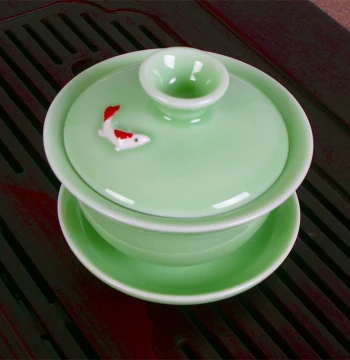 Ceramic Kung Fu Tea Set, Celadon Single Items Including Teapot, Cups, Gaiwan, Fair Cup, Tea Tools, Washer, and Filter Complete Combo