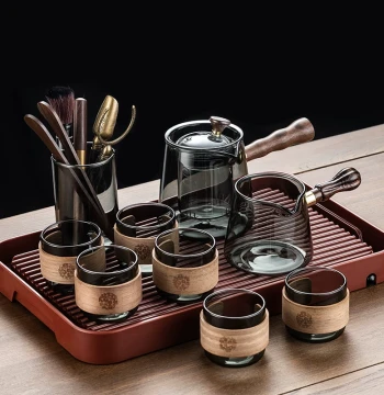 Glass Tea Set with Kung Fu Cups, Premium Heat-Resistant Teapot for Office and Home Use, 2026 New Arrival