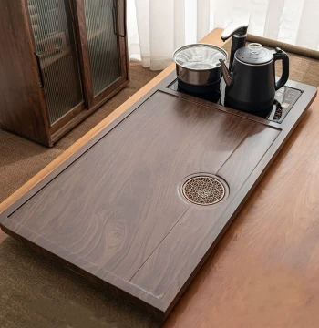 Complete Kung Fu Tea Set for Living Room, 2026 New Style Integrated Tea Table, Tea Sea, and Tray with Automatic Electric Kettle, Minimalist Home Design