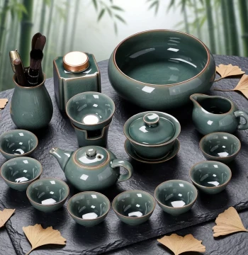 Ge Kiln Tea Set 2026 New Arrival, Complete Home and Office Premium Gongfu Teapot for Brewing