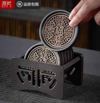 Round Coaster Set Tea Ceremony Heat Insulation Mat Cup Holder Office Kung Fu Tea Accessory Home Non-Slip Anti-Scald Tea Tray
