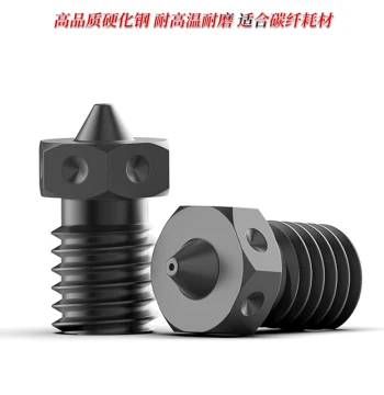 Hardened Steel Nozzle E3D V6 Accessory 0.4mm Orifice Wear-Resistant High-Temperature Extrusion for Carbon Fiber Printing