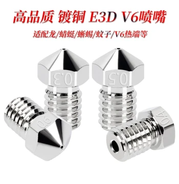 Copper-Plated Nozzle for Red Lizard K1, Original E3D V6 Accessory, High-Temperature Extrusion, VORON 0.1