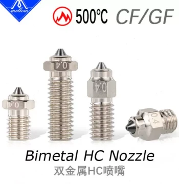 Mellow Bimetallic HC Nozzle 3D Printer Spare Part Hotend Nozzle Replacement Wear-Resistant High-Temperature V6 Volcano
