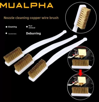 Mualpha 3D Printer Nozzle Cleaning Brush, Print Head Consumable Copper Wire Cleaner Tool