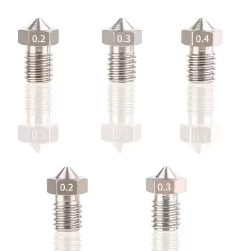 E3D Stainless Steel Nozzle for 3D Printers - V5/V6 Extruder Tip, All-Metal Hotend with Engraved Markings