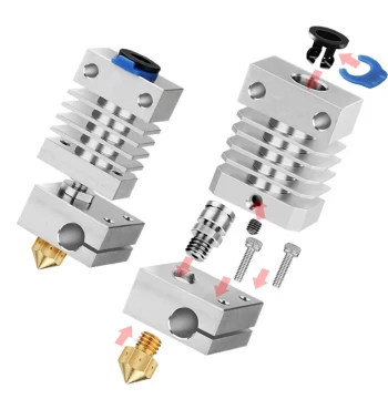 Hot Sale 3D Printer Accessories Heating End Heat Dissipation Cooling Block Hotend Extruder Throat Nozzle Full Kit