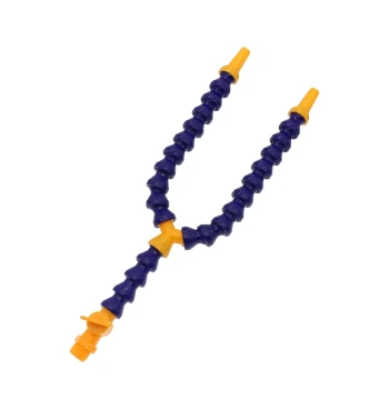 1/4" 3/8" 1/2" Y-Split Coolant Pipe Dual-Head Water Hose Plastic Nozzle, Flexible Joint Tube for Lathe