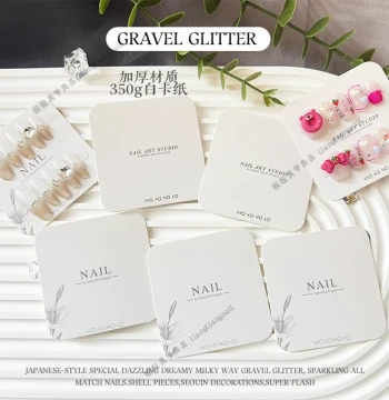 Press-on Nail Plain White Cardboard Minimalist White Cards Value Nail Display Board Shipping Clear Self-adhesive Bags