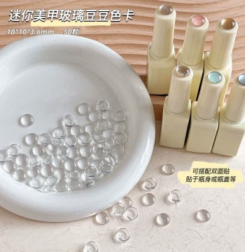 Nail Art Gel Polish Glass Bead Color Chart Flat Round Transparent Swatch Card Nail Tools