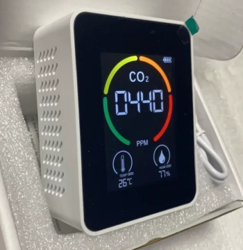Home CO2 Sensor Detector, Indoor Gas Concentration Meter with Alarm, Temperature and Humidity Monitor