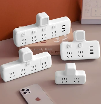 Socket Converter Panel with Multiple Ports, 1-to-3 Wireless Surge Strip, Extension Multi-Function Outlet Plug
