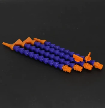 1/4" PP Plastic Cooling Pipe with Flexible Snake-Type Oil/Air Blow Nozzle and Universal Bamboo-Joint Adjustment for Machine Tools