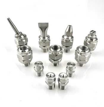 Stainless Steel Spherical Universal Nozzle Fan Cleaning Cone Atomizing Straight Spray Head Adjustable Air/Water Nozzle