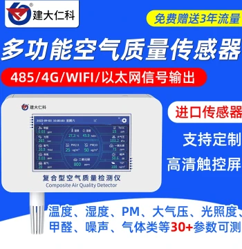 Indoor Air Quality Detector Sensor: All-in-One Temperature, Humidity, CO2, Formaldehyde, and Toxic Gas Monitor