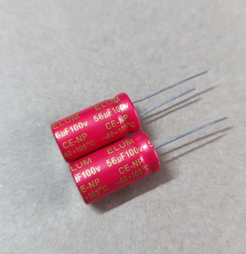 Red Film 100V 56uF Non-Polarized Mid-Range Audio Capacitor, Brand New Original, 13x26mm