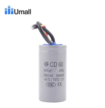 Capacitor 220V Motor Start Capacitor CD60, Single-Phase Motor Starter 600UF 300VAC