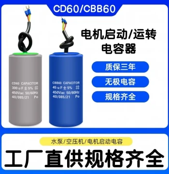 CD60 Motor Start Capacitor for Single-Phase Motors, Mixers, High-Temperature CBB60 Running Capacitor for Washing Machines and Water Pumps