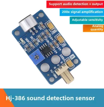 LM386 Analog Sound Detection Sensor Module with Microphone for Audio Recognition and Output Sensing
