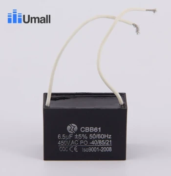 CBB61 Capacitor with Leads, 6.5µF 450V Running Capacitor for Fans and Electronic Components